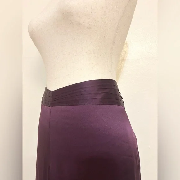 JOSIE NATORI Purple Silk Pants With Pleated Waistband - Picture 3 of 5
